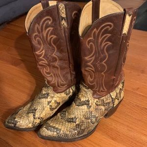 Vintage Mens Chisholm Backcut Python and Leather Cowboy boots